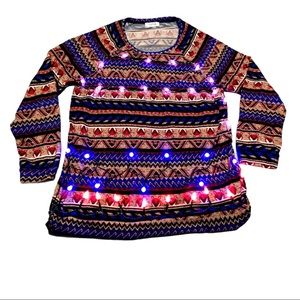 Festive Light up Candy-cane, Large Women’s Top
